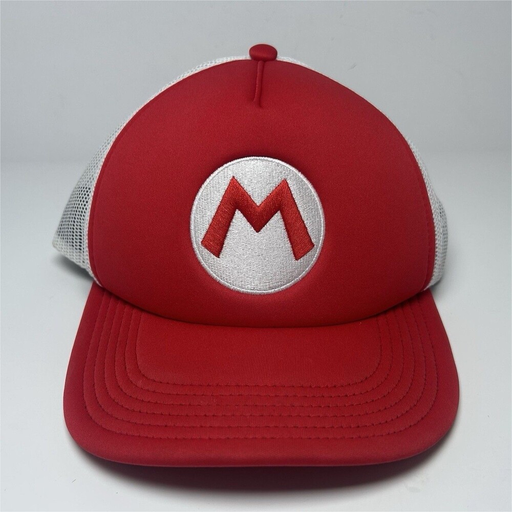 Nintendo Super Mario Mario "M" Red & White Mesh Back Adjustable Hat